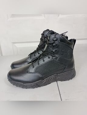 Under Armour Tactical Boots 8 Mens Black Leather UA Stellar All Day Comfort